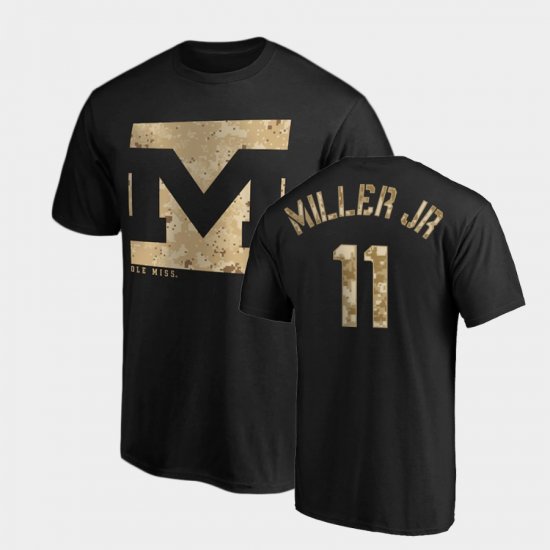 #11 Franco Miller Jr. OHT Eagle Ole Miss Men\'s Black Camo T-Shirt 176497-577