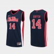 #14 KJ Buffen Replica Ole Miss College Basketball Mens Navy Jersey 186249-448