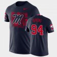 #94 Quentin Bivens Team Issue Ole Miss Performance Mens Navy T-Shirt 169379-846