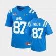 #87 Hudson Wolfe College Football Rebels Mens Powder Blue Jersey 807670-739