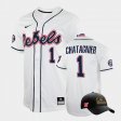 #1 Peyton Chatagnier College World Series University of Mississippi 2022 Champions Free Hat Men's White Jersey 613369-413