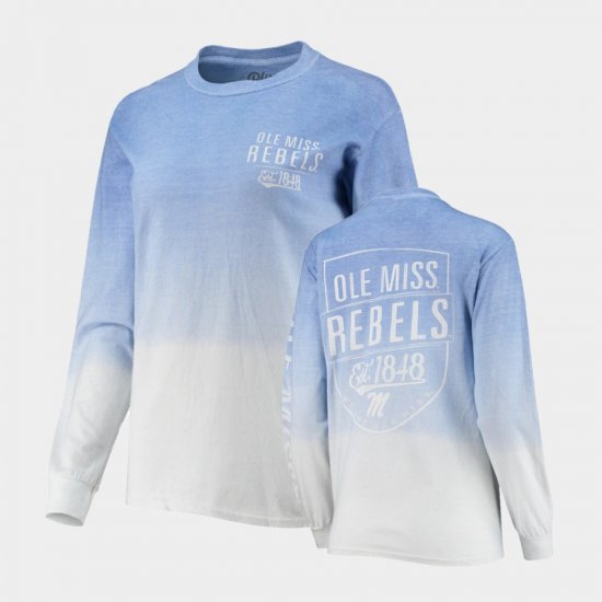 Ombre Ole Miss Long Sleeve Women\'s Navy T-Shirt 979868-589