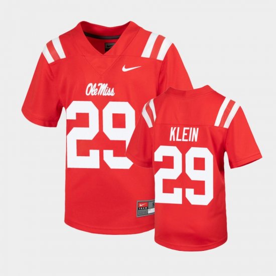 #29 Campbell Klein Untouchable Ole Miss Football Youth Red Jersey 895924-662
